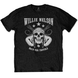 (ウィリー・ネルソン) Willie Nelson オフィシャル商品 ユニセックス Skull Tシャツ コットン 半袖 トップス RO7472 (ブ｜pertemba