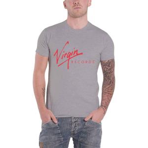 (ヴァージン・レコード) Virgin Records オフィシャル商品 ユニセックス ロゴ Tシャツ コットン 半袖 トップス RO7496｜pertemba