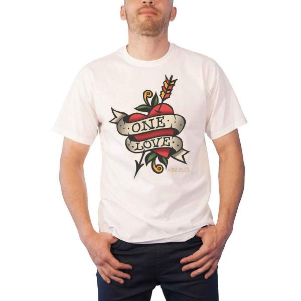 (ナズ) Nas オフィシャル商品 ユニセックス Love Tattoo Tシャツ コットン 半袖 ...