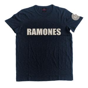 (ラモーンズ) Ramones オフィシャル商品 ユニセックス  Presidential Seal Tシャツ 半袖 トップス RO819 (ネイビーブルー)｜pertemba