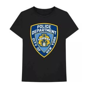 (ニューヨークシティー) NYC オフィシャル商品 ユニセックス Police Department Badge Tシャツ コットン 半袖 トップス｜pertemba