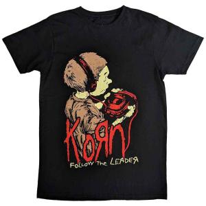 (コーン) Korn オフィシャル商品 ユニセックス Follow The Leader Tシャツ バックプリント コットン 半袖 トップス RO98｜pertemba
