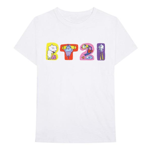 (ビーティーイシビル) BT21 オフィシャル商品 ユニセックス Doodle Tシャツ コットン ...