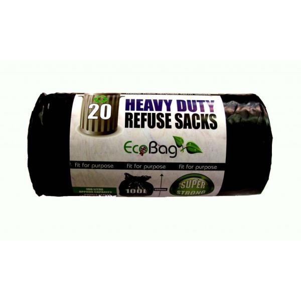 (エコバッグ) Ecobag 丈夫 プラスチックバッグ ゴミ袋 (20枚) ST2431 (ブラック...