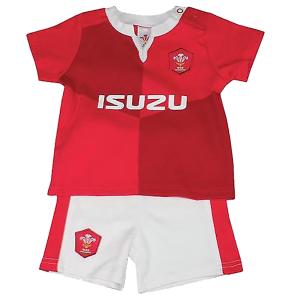 ラグビー ウェールズ代表 Wales RU オフィシャル商品 赤ちゃん・ベビー用 半袖Tシャツ・短パン 上下セット TA4344｜pertemba