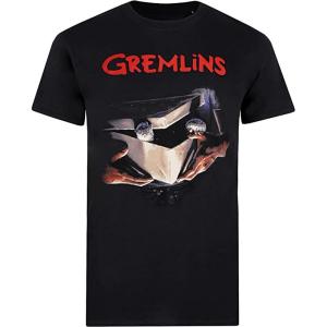 (グレムリン) Gremlins オフィシャル商品 メンズ Shoebox Tシャツ 半袖 トップス TV1088 (ブラック/グレー/レッド)｜pertemba