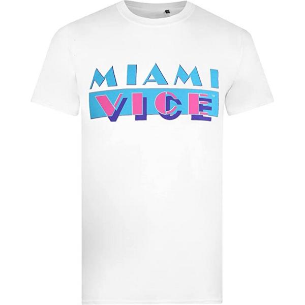 (特捜刑事マイアミ・バイス) Miami Vice オフィシャル商品 メンズ ロゴ Tシャツ 半袖 ...
