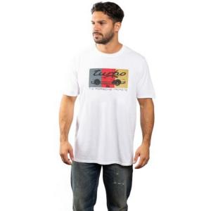 (ポルシェ) Porsche オフィシャル商品 メンズ Mag Flag Of Germany Tシャツ 半袖 トップス TV1364 (ホワイト)｜pertemba