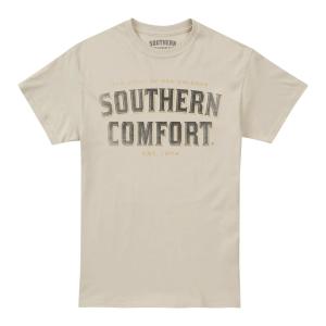 (サザンカンフォート) Southern Comfort オフィシャル商品 メンズ ロゴ Tシャツ 半袖 トップス TV1473 (ナチュラル)｜pertemba
