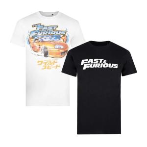 (ワイルド・スピード) Fast & Furious オフィシャル商品 メンズ Petrol Heads Tシャツ 半袖 トップス セット (2枚組) TV160｜pertemba