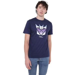 (トランスフォーマー) Transformers オフィシャル商品 メンズ Decepticons Tシャツ ロゴ 半袖 トップス TV2042 (ネイビー)｜pertemba