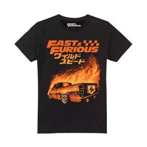 (ワイルド・スピード) Fast & Furious オフィシャル商品 メンズ Fire Tシャツ 半袖 トップス TV2091 (ブラック)｜pertemba