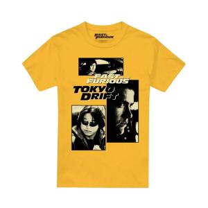 (ワイルド・スピード) Fast & Furious オフィシャル商品 メンズ Tokyo Drift Tシャツ 半袖 トップス TV2094 (ゴールド)
