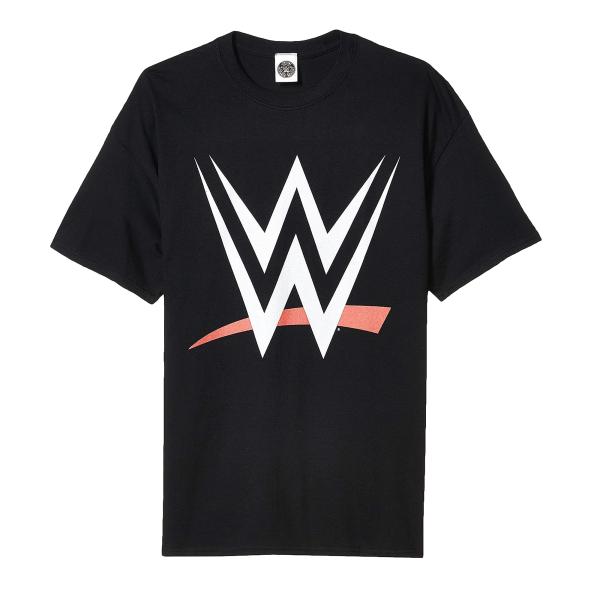 WWE オフィシャル商品 メンズ ロゴ 半袖 Tシャツ トップス TV2111 (ブラック)