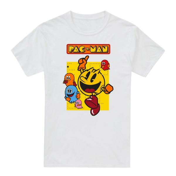 (パックマン) Pac-Man オフィシャル商品 メンズ 半袖 Tシャツ TV2279 (ホワイト)...