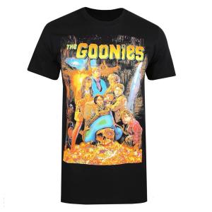 (グーニーズ) The Goonies オフィシャル商品 メンズ ポスター Tシャツ 半袖 トップス TV518 (ブラック)｜pertemba