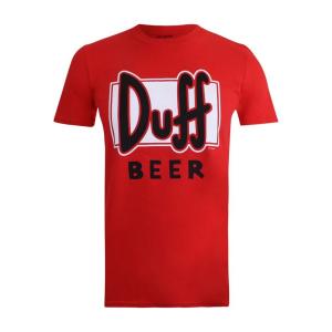 (ザ・シンプソンズ) The Simpsons オフィシャル商品 メンズ Duff Beer 半袖 Tシャツ トップス TV924 (レッド/ホワイト/ブ｜pertemba