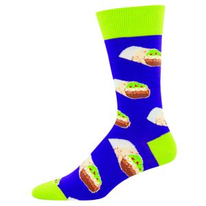 (ソックスミス) Socksmith メンズ Burrito ソックス 柄入り 靴下 (1足組) UT745 (パープル/ライムグリーン)｜pertemba