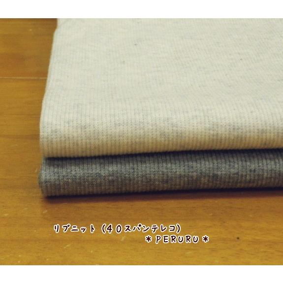 生地 ニット生地 リブニットトレーナーの衿やそで口に　40スパンテレコ(113)