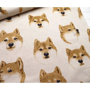 生地 犬柄 108cm巾 綿麻キャンバス≪柴犬...の詳細画像4