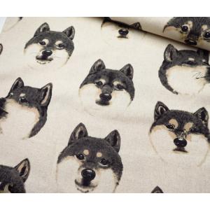 生地 犬柄 108cm巾 綿麻キャンバス≪柴犬...の詳細画像5