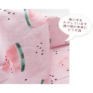 スイカ柄♪ 108cm巾≪やわらか 綿麻シーチ...の詳細画像5