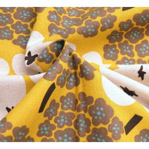 花柄 生地 北欧風 綿麻キャンバス≪フルブルー...の詳細画像3