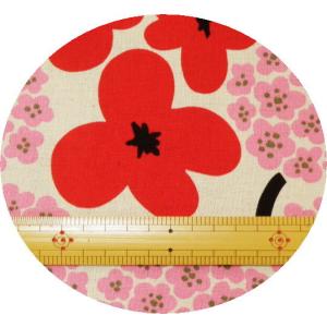 花柄 生地 北欧風 綿麻キャンバス≪フルブルー...の詳細画像5