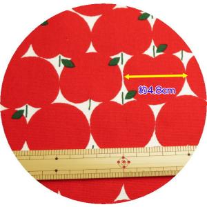 りんご柄 生地 108cm巾 コットンオックス...の詳細画像4