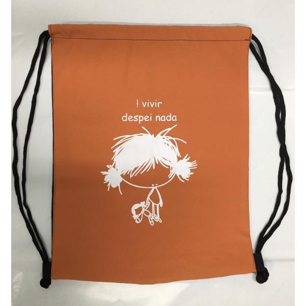 ナップザック　ベトナム直輸入　オレンジ　黒