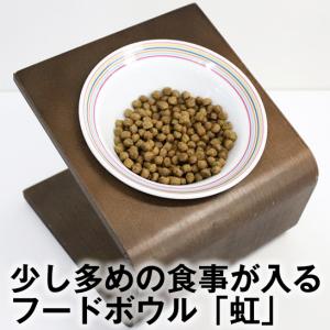 フードボウル「虹」 20g〜70gのドライフードが入る陶器製食器