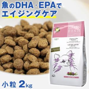 魚のEPA、DHAで賢さUP「グリーンフィッシュ」 (GreenFish）犬 ドライ ドッグフード小粒2kg [無添加]( 痴呆症 餌 )｜pet-and-pet