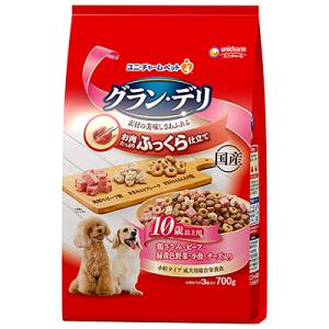 グラン・デリ　ふっくら仕立て　１０歳以上用　鶏ささみビーフ緑黄色野菜小魚チーズ角切りビーフ粒入り　１．６ｋｇ｜pet-dougu