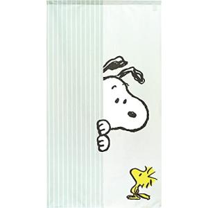 のれん スヌーピー Look In PEANUTS SNOOPY プリント 半間のれん 幅85cm 丈150cm 95188