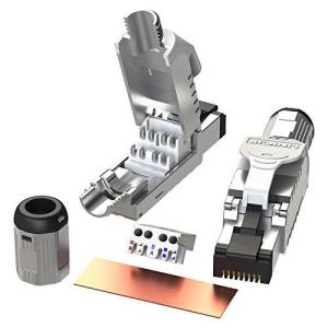 2 個入り - Cat6A RJ45 10G シールド ダイカスト メタルフィールド ターミネーション プラグ   HDBas