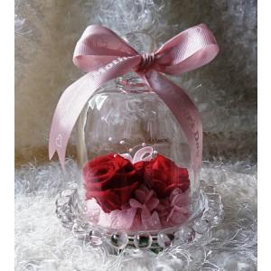 大輪バラ プリザーブドフラワー「レイナ（ガラスドーム