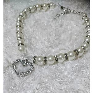 犬用ネックレス 猫 ペット用首輪アクセサリー ハート型ペンダント