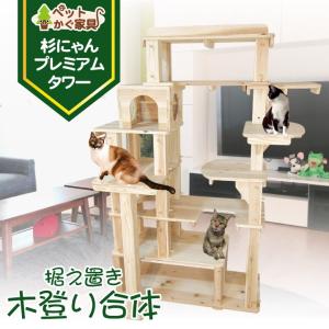 ペットかぐ家具 ヤフー店 ワイド 大型シリーズ 杉にゃんねこタワー Yahoo ショッピング