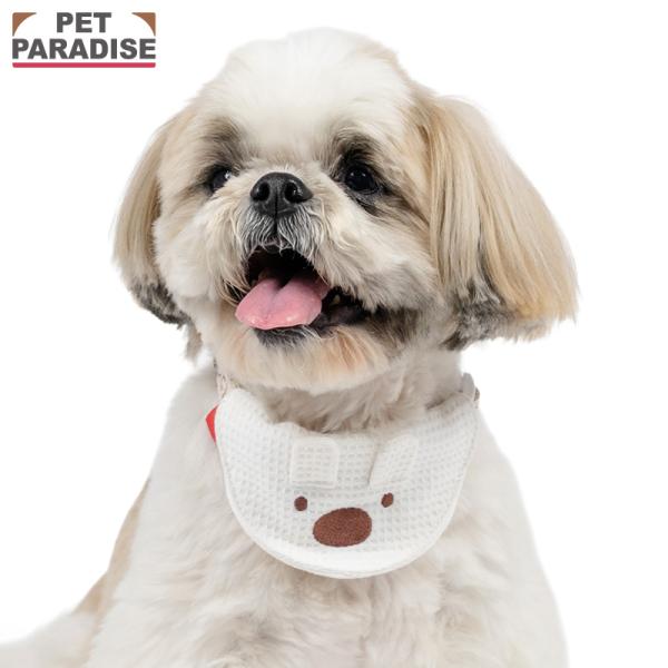 リサとガスパール 犬 首輪 リサ スタイ付き首輪 小型犬 ＳＳ | ホワイト おでかけ お出かけ お...