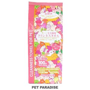 犬 花粉対策 猫 簡単 汚れ落とし タオル シャンプーシート 花粉 ウェットシート 散歩グッズ ケア用品 シート | クリンネス 詰替え 100枚入り