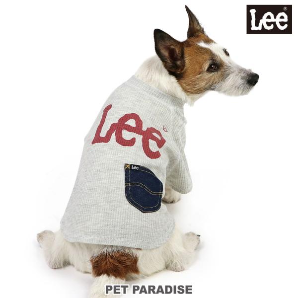 犬 服 春夏 Tシャツ Lee 小型犬 ワッフル 生地 | 猫 グレー ペットウェア ポケット おし...