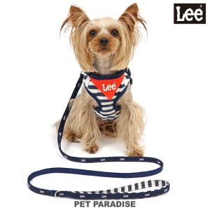 犬 ハーネス リード Lee 〔ＳＳ〕 ボーダー | 小型犬 ハーネス＆リード 反射 夜のお散歩 簡単装着 ネイビー 紺 お散歩
