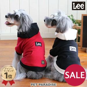 犬 服 冬 着せやすい おしゃれ 猫 パーカー  ブランド リー lee Lee ペットウェア   パーカー ロゴ 黒 赤 メール便可