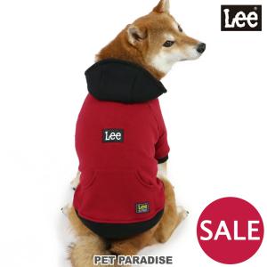 犬 服 冬 秋冬 着せやすい  おしゃれ ブランド 猫 リー lee Lee ペットウェア   Lee パーカー ロゴ 赤