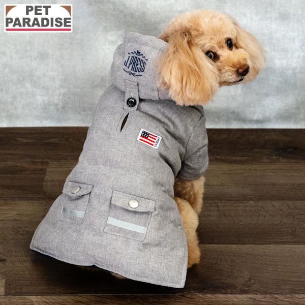 J.PRESS 犬 服 冬 綿入り コート 小型犬 | 反射 安全 安心 事故防止 グレー 1200...