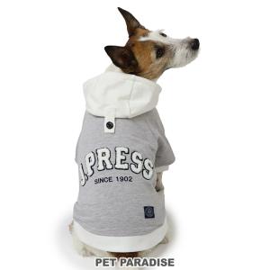 犬 服 春夏 パーカー J.PRESS 小型犬 サガラ ロゴ | 猫 グレー フード付き トレーナー おしゃれ かっこいい 犬の服 ペットウェア メール便可｜pet-para