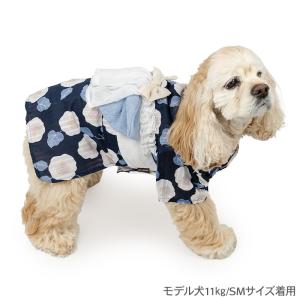犬 服 夏 椿柄 浴衣 紺 中型犬 大型犬 |...の詳細画像2