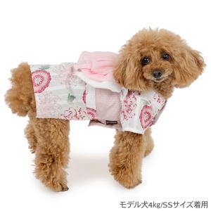 犬 服 夏 菊柄 浴衣 桃 小型犬 | ホワイ...の詳細画像2