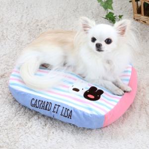犬 猫 ペット ベッド ペットベッド 犬用ベッド クッションベッド 丈夫 洗える | リサとガスパール 縞柄 カドラー (38×32cm) 四角｜pet-para