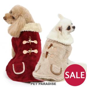 犬 服 冬 着せやすい おしゃれ ブランド 猫  暖かい ポンチョ ぽんちょ   ダッフル風 コート レッド ベージュ